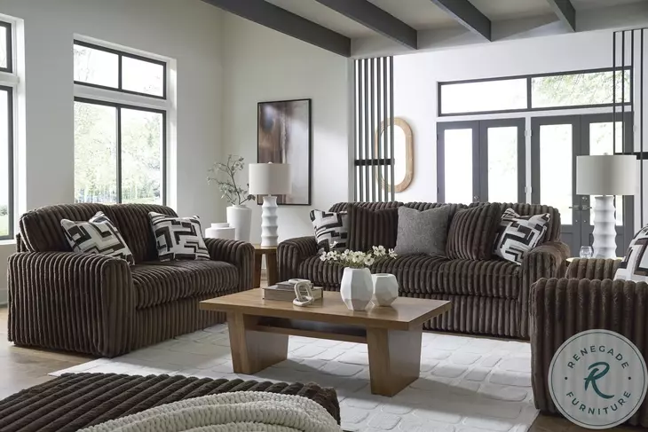 Midnight Madness Chocolate Living Room Set
