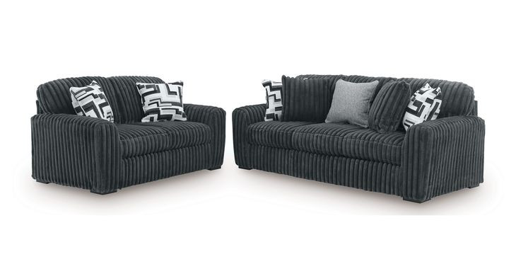 Midnight Madness Gunmetal Living Room Set