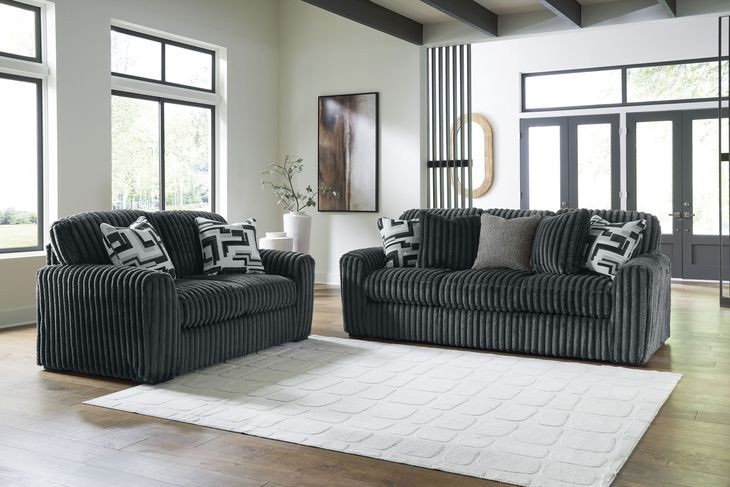 Midnight Madness Gunmetal Living Room Set
