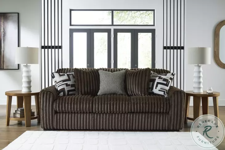 Midnight Madness Chocolate 98" Sofa