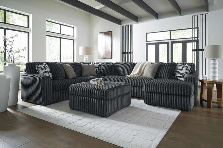 Midnight Madness Gunmetal 5 Piece Chaise Sectional