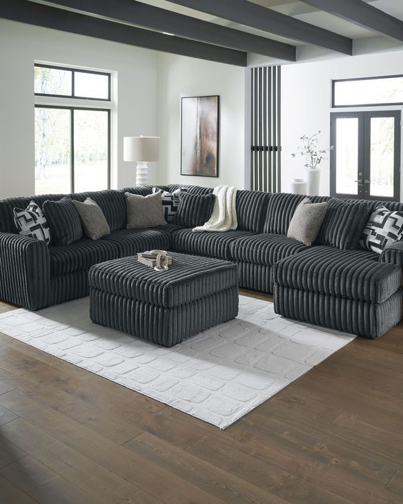 Midnight Madness Gunmetal 5 Piece Chaise Sectional