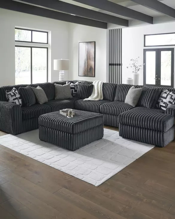 Midnight Madness Gunmetal 5 Piece Chaise Sectional