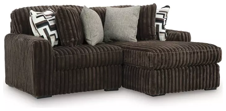 Midnight Madness Chocolate 2 Piece Modular Sectional with Chaise