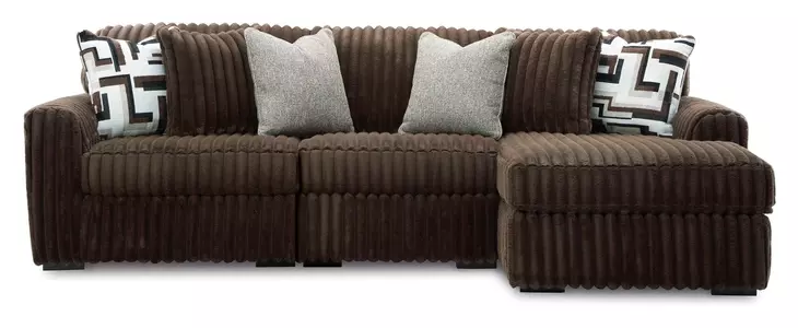 Midnight Madness Brown 3 Piece Modular Sectional with Chaise