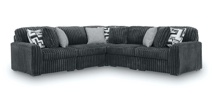 Midnight Madness Gunmetal 5 Piece Sectional