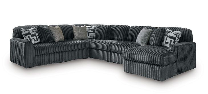 Midnight Madness Gunmetal 6 Piece Chaise Sectional
