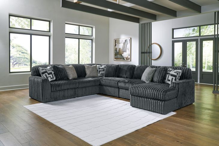 Midnight Madness Gunmetal 6 Piece Chaise Sectional