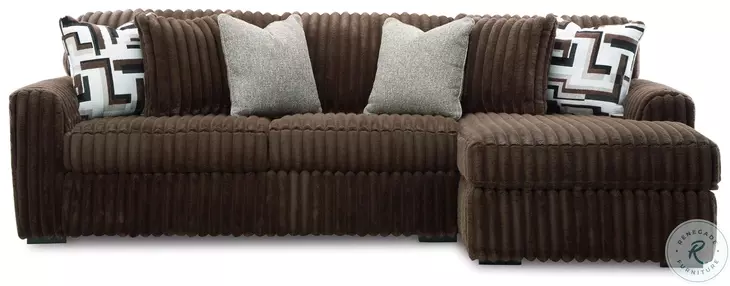 Midnight Madness Chocolate Brown 2 Piece Sectional Sofa with RAF Chaise