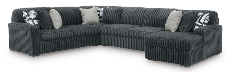 Midnight Madness Gunmetal 4 Piece Chaise Sectional