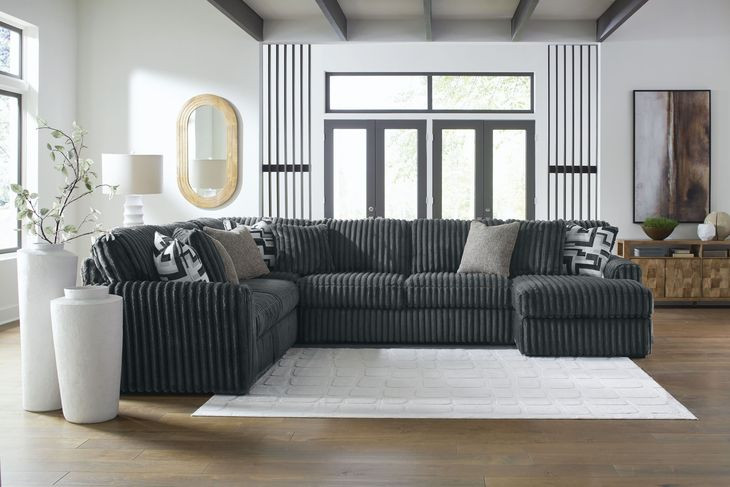 Midnight Madness Gunmetal 4 Piece Chaise Sectional