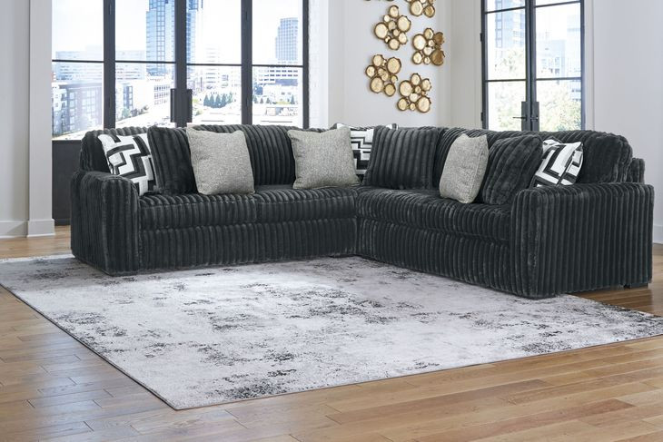 Midnight Madness Gunmetal 3 Piece Sectional