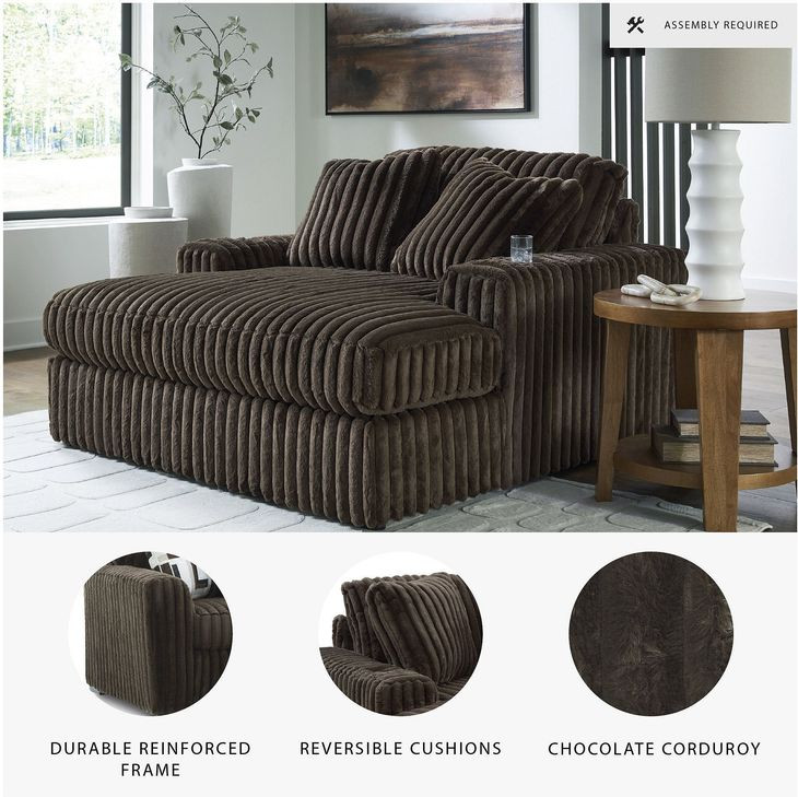 Midnight Madness Chocolate Brown Oversized Chaise