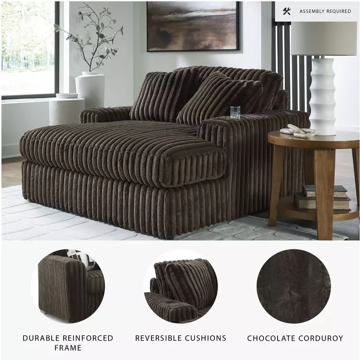 Midnight Madness Chocolate Brown Oversized Chaise