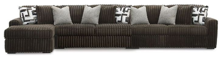 Midnight Madness Brown 3 Piece Modular Sectional with LAF Corner
