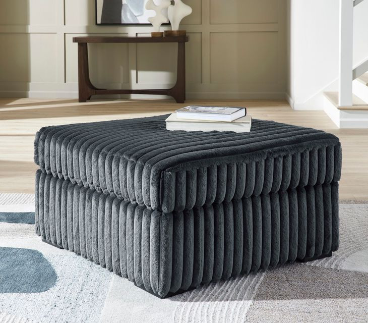 Midnight Madness Gunmetal Oversized Accent Ottoman