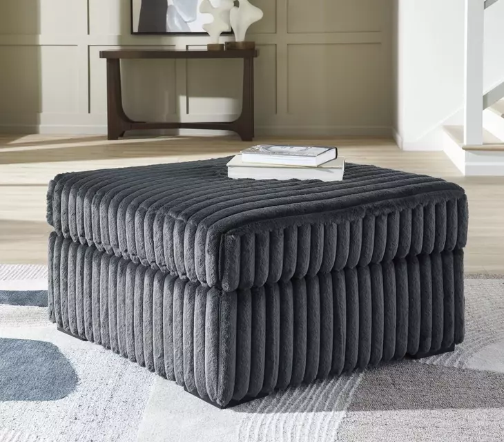 Midnight Madness Gunmetal Oversized Accent Ottoman