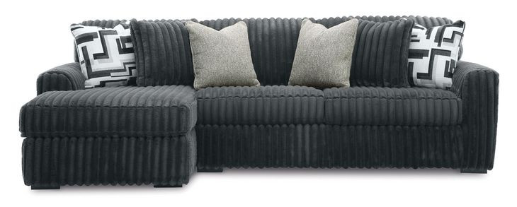 Midnight Madness Gunmetal 2 Piece Sectional Sofa Chaise
