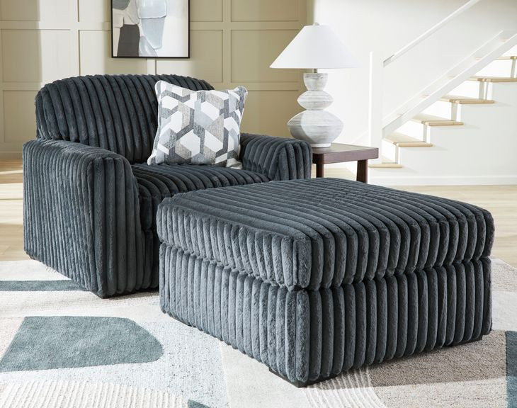 Midnight Madness Gunmetal Oversized Chair