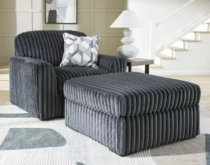 Midnight Madness Gunmetal Oversized Chair