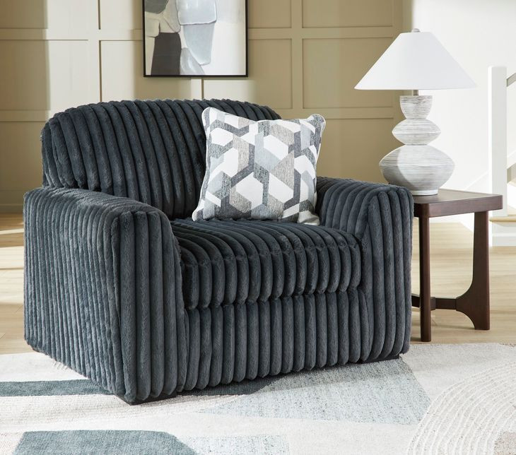 Midnight Madness Gunmetal Oversized Chair