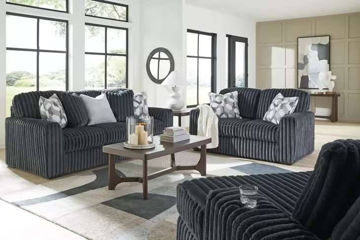 Midnight Madness Gunmetal Loveseat From Ashley Furniture | Coleman