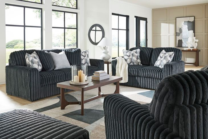 Midnight Madness Gunmetal Living Room Set