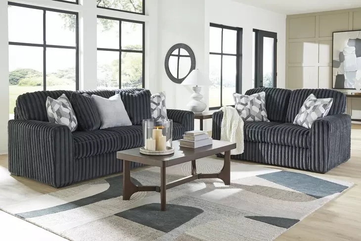 MADNESS マッドネス Midnight Madness Gunmetal Living Room Set From Ashley Furniture
