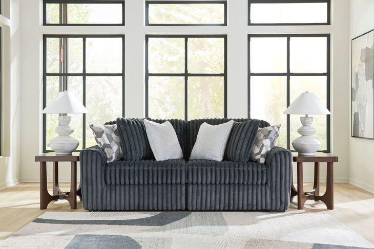 Midnight Madness Gunmetal 2 Piece Sectional Sofa