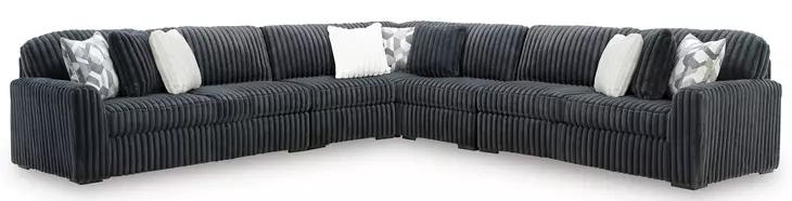 Midnight Madness Gunmetal 5 Piece LAF Sectional