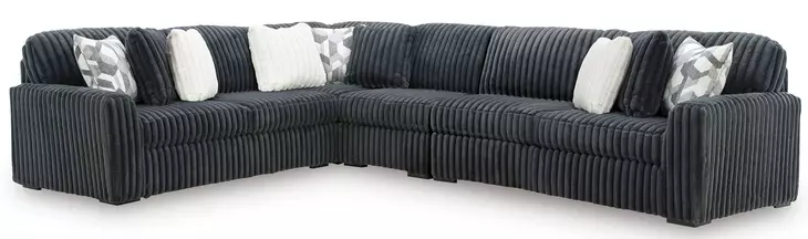 Midnight Madness Gunmetal 4 Piece Sectional