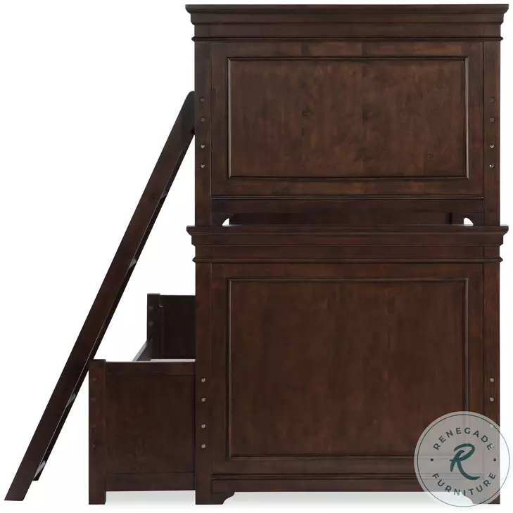 Canterbury Warm Cherry Twin Over Full Bunk Bed