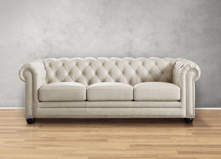 Alwick Vanilla Leather Living Room Set