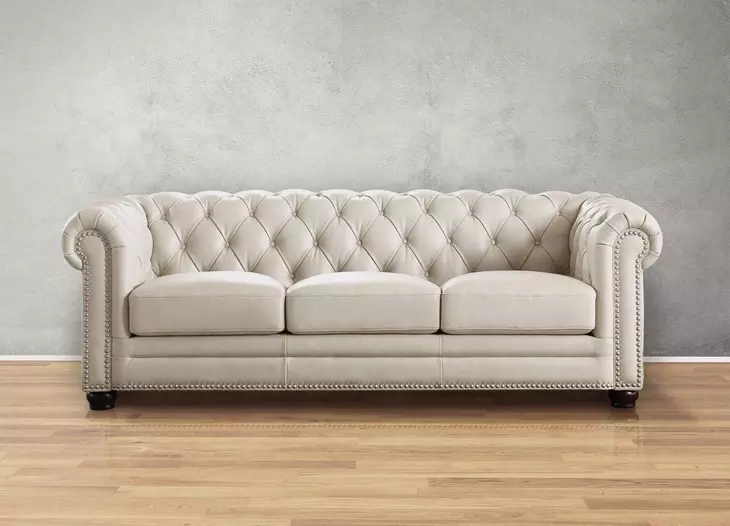 Alwick Vanilla Leather Living Room Set