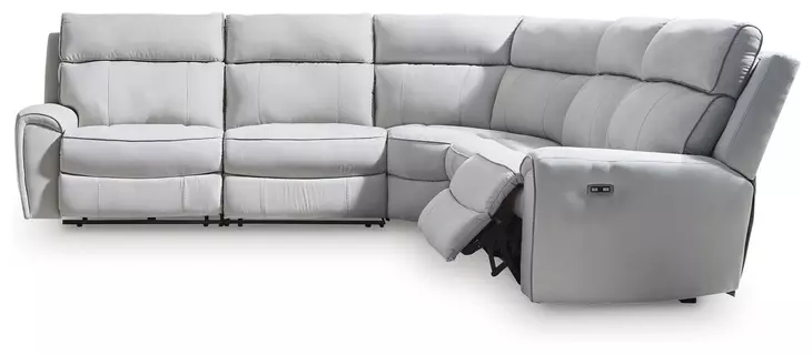 Grafton Pike Ash 5 Piece Modular Power Reclining Sectional with USB Charging
