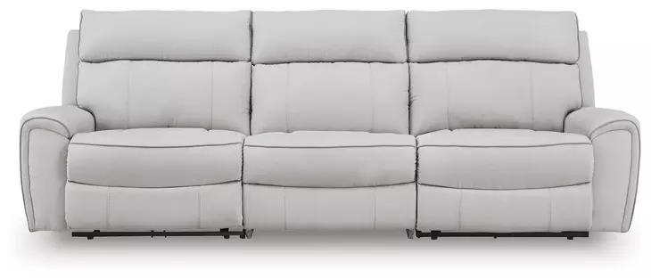 Grafton Pike Ash 3 Piece Modular Power Reclining Sectional with USB Charging