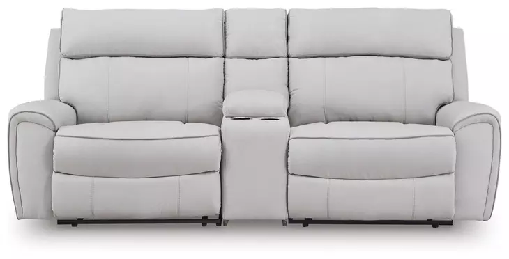 Grafton Pike Ash 3 Piece Modular Power Reclining Sectional with USB Charging and Storage Console