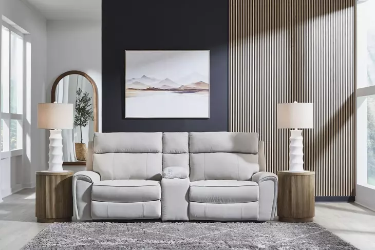 Grafton Pike Ash 3 Piece Modular Power Reclining Sectional with USB Charging and Storage Console