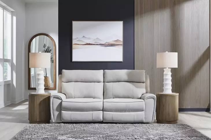 Grafton Pike Ash 2 Piece Modular 84" Reclining Loveseat with USB Charging