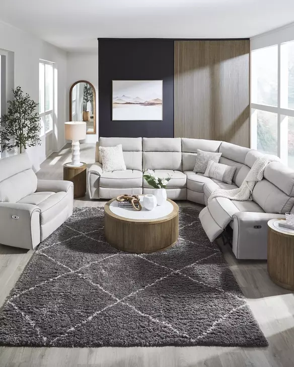 Grafton Pike Pearl and Ash Zero Gravity Power Recliner with USB Charging