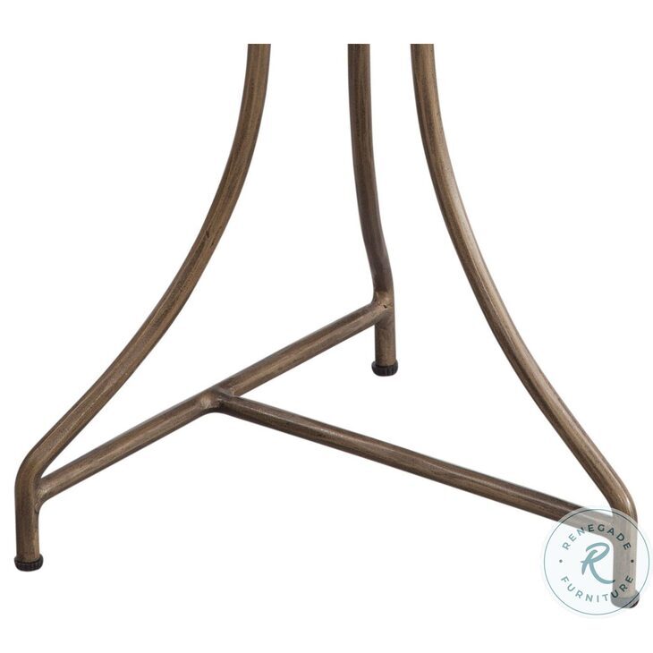 McGowan Brushed Gold And White Marble Accent Table