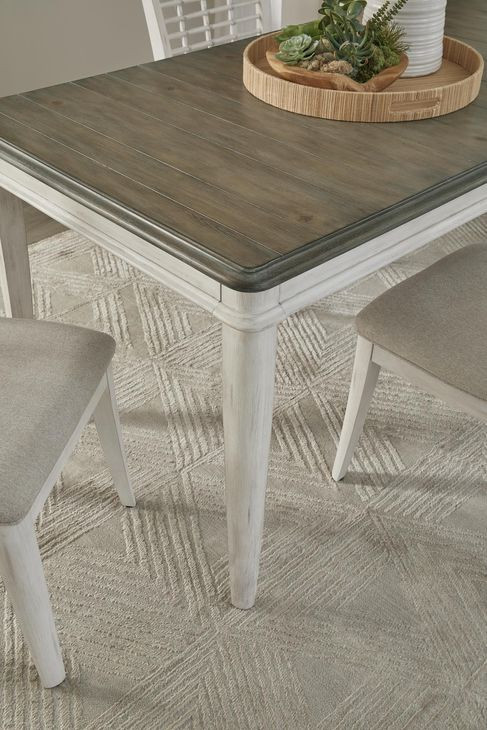 Beach Comber Weathered White and Brown 72" Rectangular Dining Table