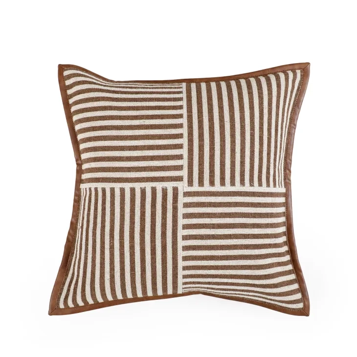 Kora Brown and White Throw Pillow Cover