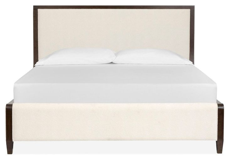 Timberlyn Espresso and Cream King Upholstered Panel Bed