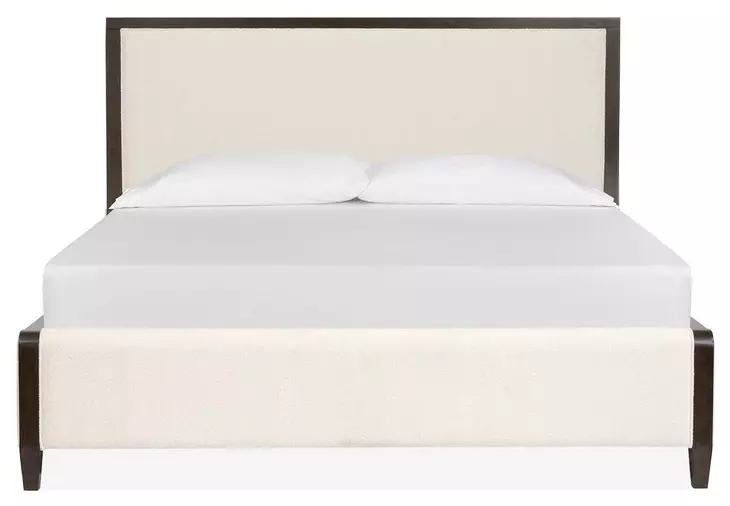 Timberlyn Espresso and Cream King Upholstered Panel Bed