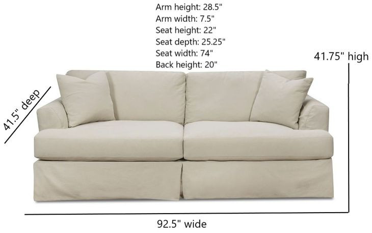 Sutton Sand Slip Cover Flared Arms Sofa