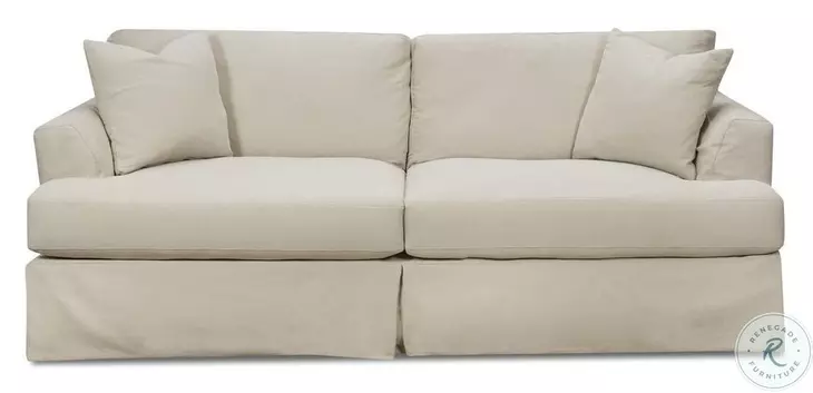 Sutton Sand Slip Cover Flared Arms Sofa