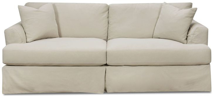 Sutton Sand Slip Cover Flared Arms Living Room Set