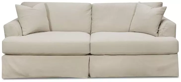 Sutton Sand Slip Cover Flared Arm Living Room Set