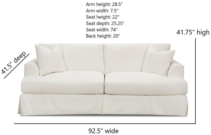 Sutton Snow Slip Cover Flared Arms Sofa